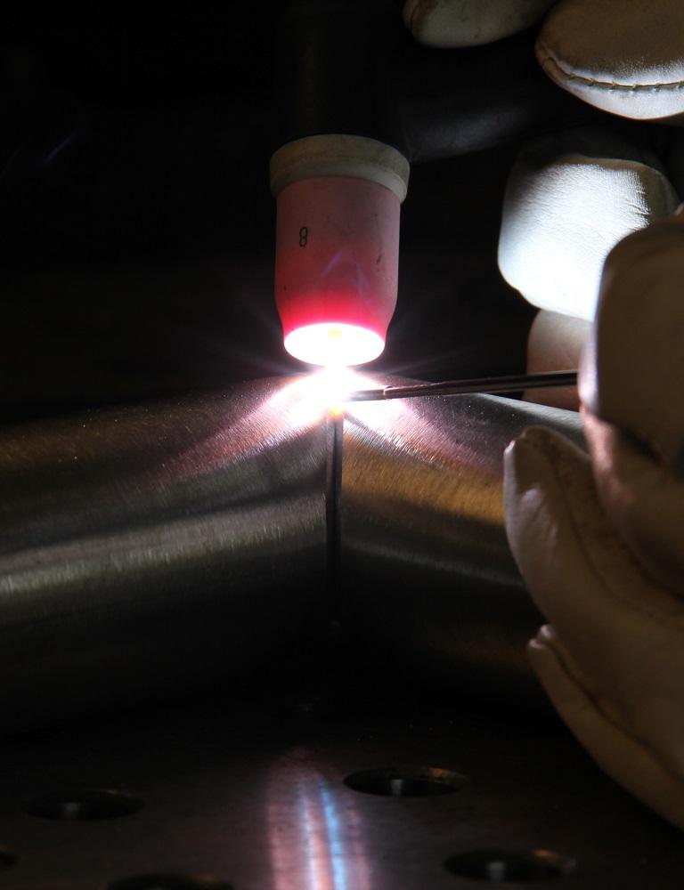 TIG welding a steel joint
